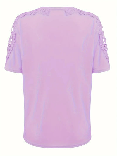 T-shirt D'été À Manches Courtes Avec Dentelle