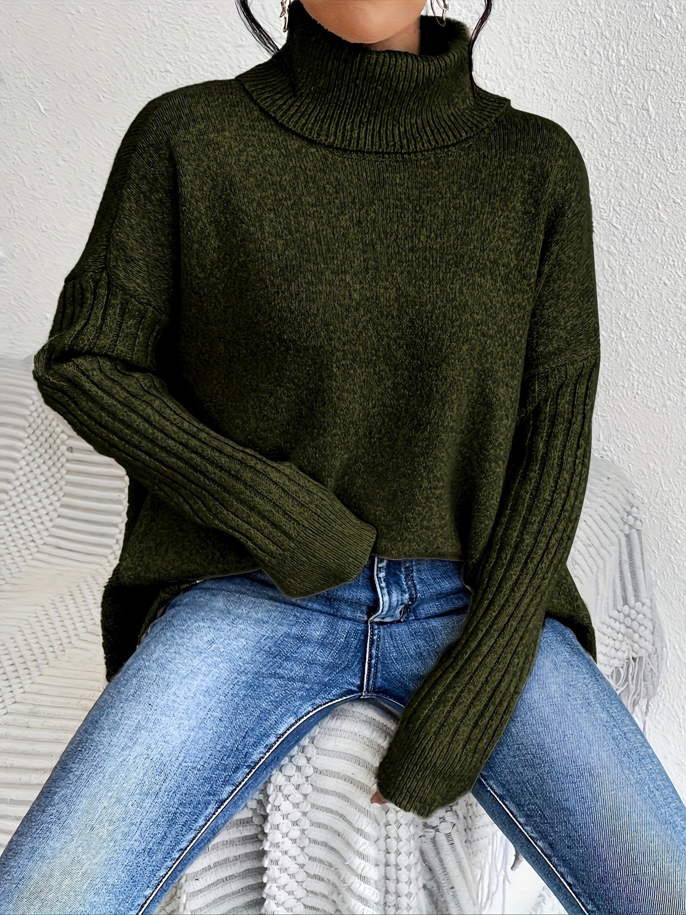 Pull Col Montant Élégant & Décontracté