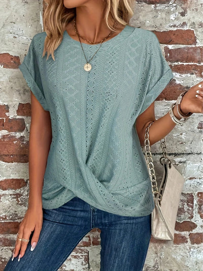 T-shirt Mallory Torsadé En Tricot Gaufré