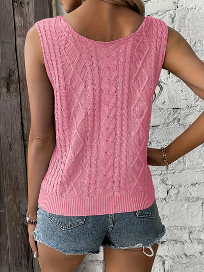 Top Sans Manches En Maille Avec Décolleté En V