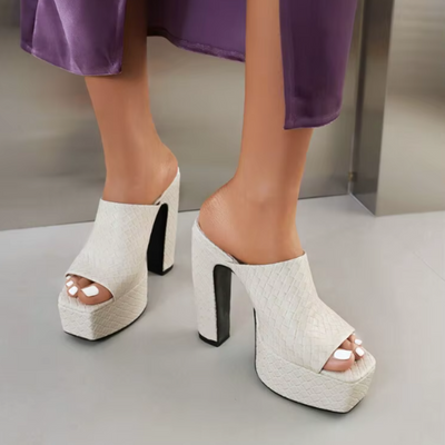 Sandales À Plateforme En Cuir