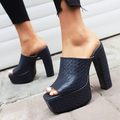 Sandales À Plateforme En Cuir