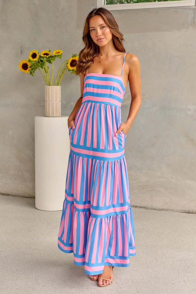 Robe Longue & Légère À Rayures