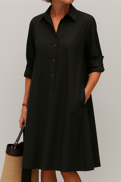 Robe Chemise Boutonnée Avec Poches