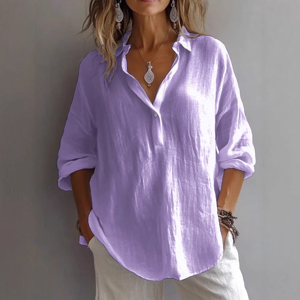 Chemise Décontractée En Lin Doux