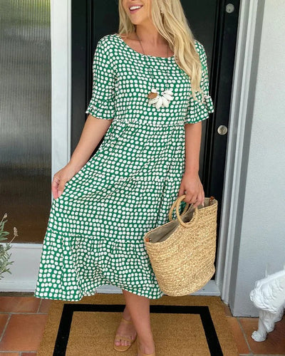 Robe Sisilya À Manches Volantes