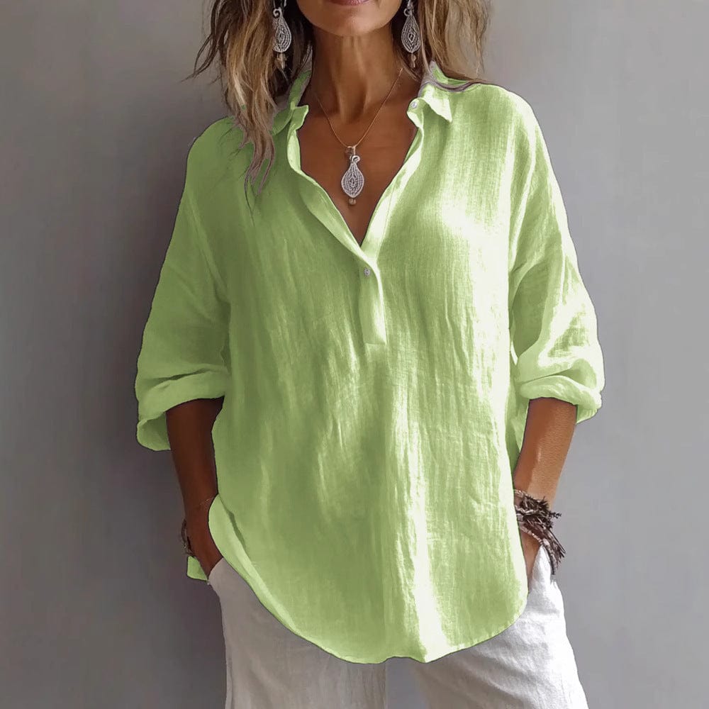 Chemise Décontractée En Lin Doux