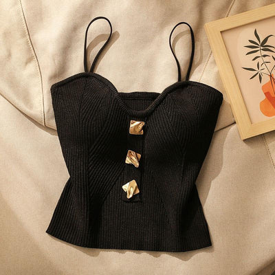 Crop Top Attirant En Tricot