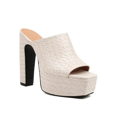 Sandales À Plateforme En Cuir