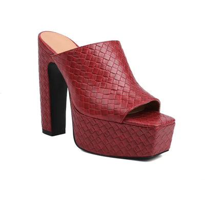 Sandales À Plateforme En Cuir