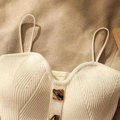 Crop Top Attirant En Tricot