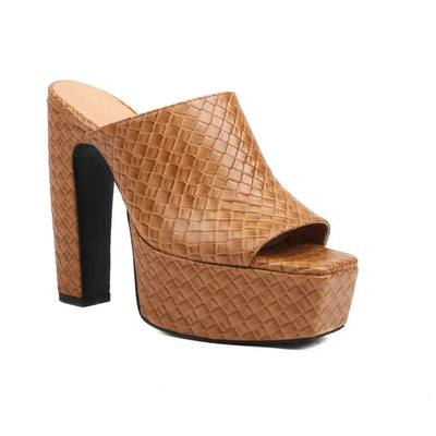 Sandales À Plateforme En Cuir