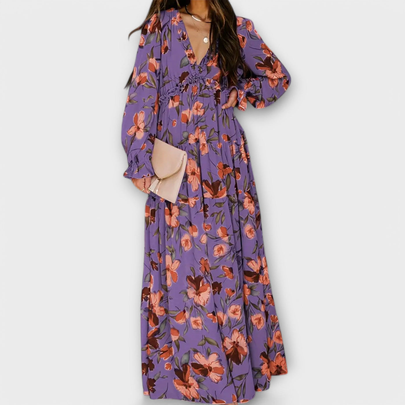 Robe Longue & Élégante En Col V