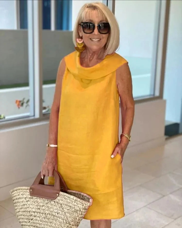 Robe Islane Sans Manches À Col Rond Avec Poches