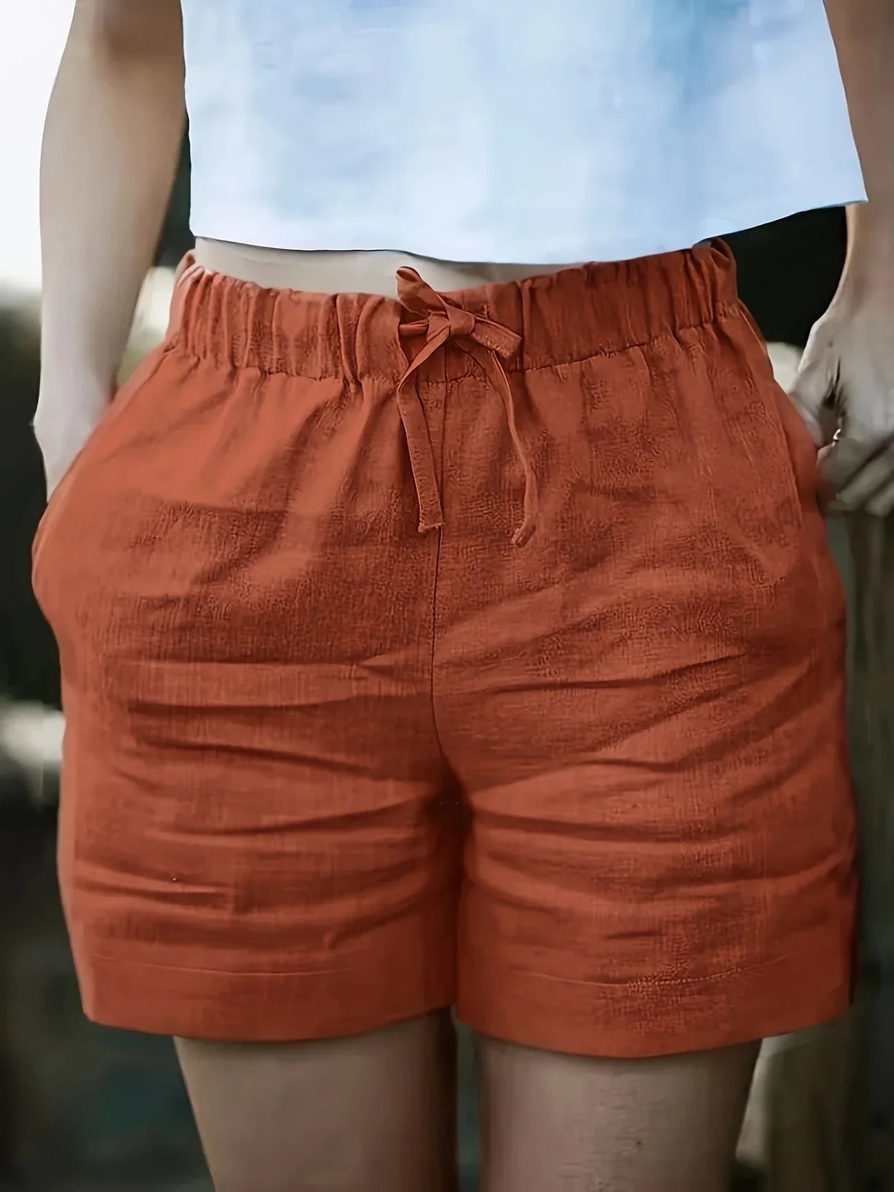 Short D'été Décontracté Avec Poches Pour Femmes