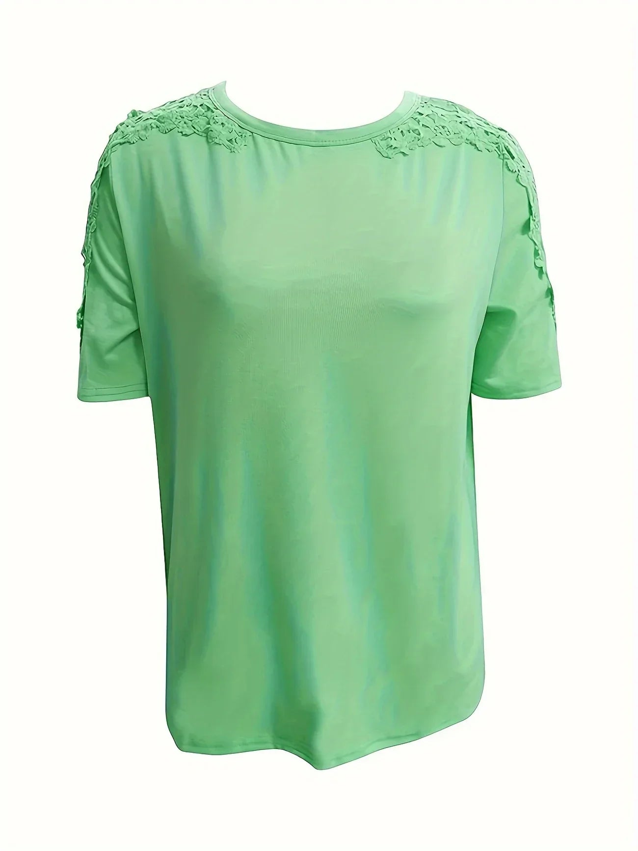 T-shirt D'été À Manches Courtes Avec Dentelle