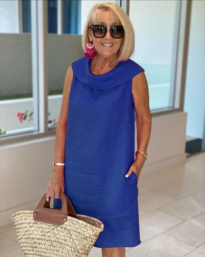 Robe Islane Sans Manches À Col Rond Avec Poches