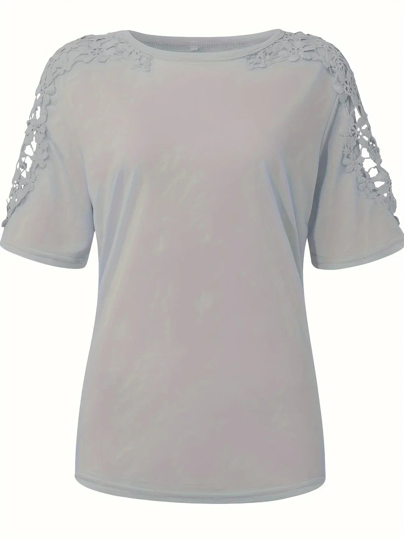 T-shirt D'été À Manches Courtes Avec Dentelle
