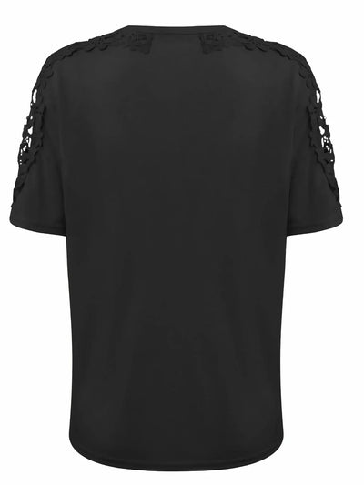 T-shirt D'été À Manches Courtes Avec Dentelle