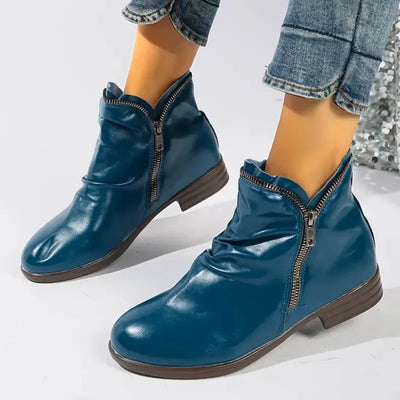 Bottines Orthopédiques En Cuir Avec Fermeture Éclair
