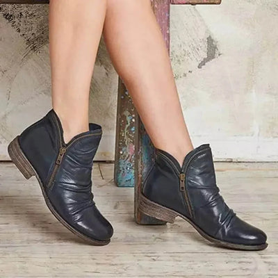 Bottines Orthopédiques En Cuir Avec Fermeture Éclair