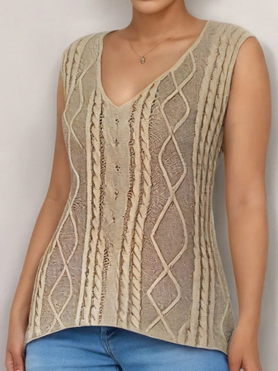 Top Sans Manches En Maille Avec Décolleté En V