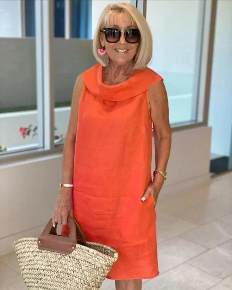 Robe Islane Sans Manches À Col Rond Avec Poches