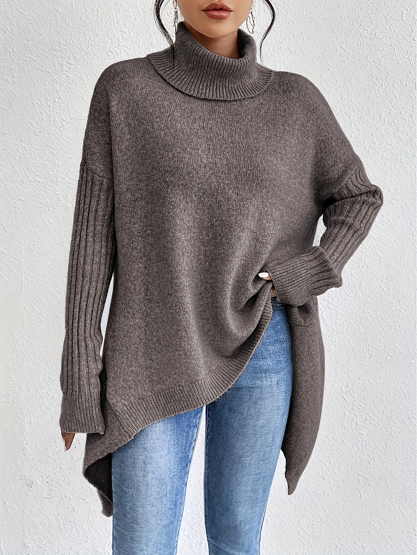 Pull Col Montant Élégant & Décontracté