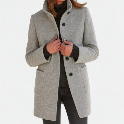 Manteau Rosie À Col Montant En Laine Douce