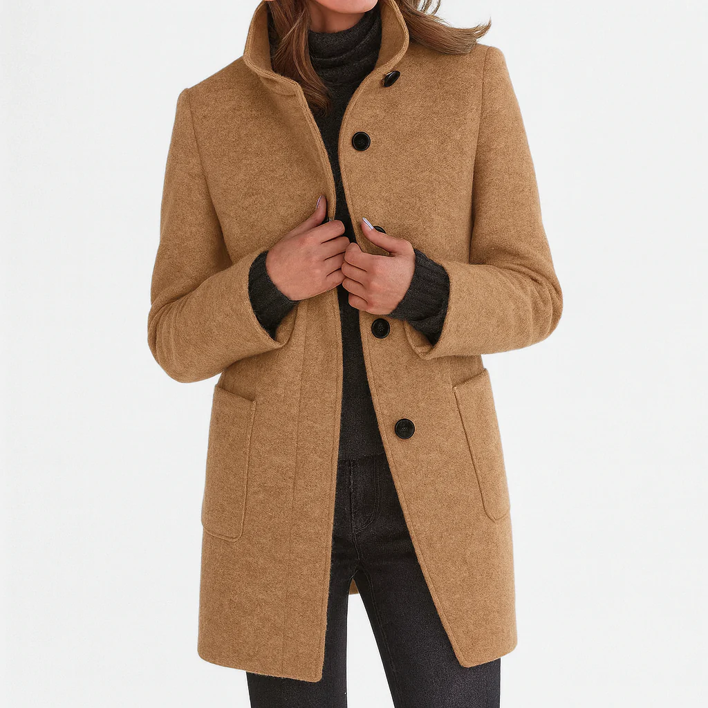 Manteau Rosie À Col Montant En Laine Douce