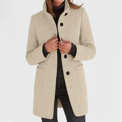 Manteau Rosie À Col Montant En Laine Douce