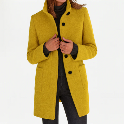 Manteau Rosie À Col Montant En Laine Douce