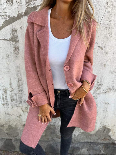 Manteau Boutonné Long En Cachemire