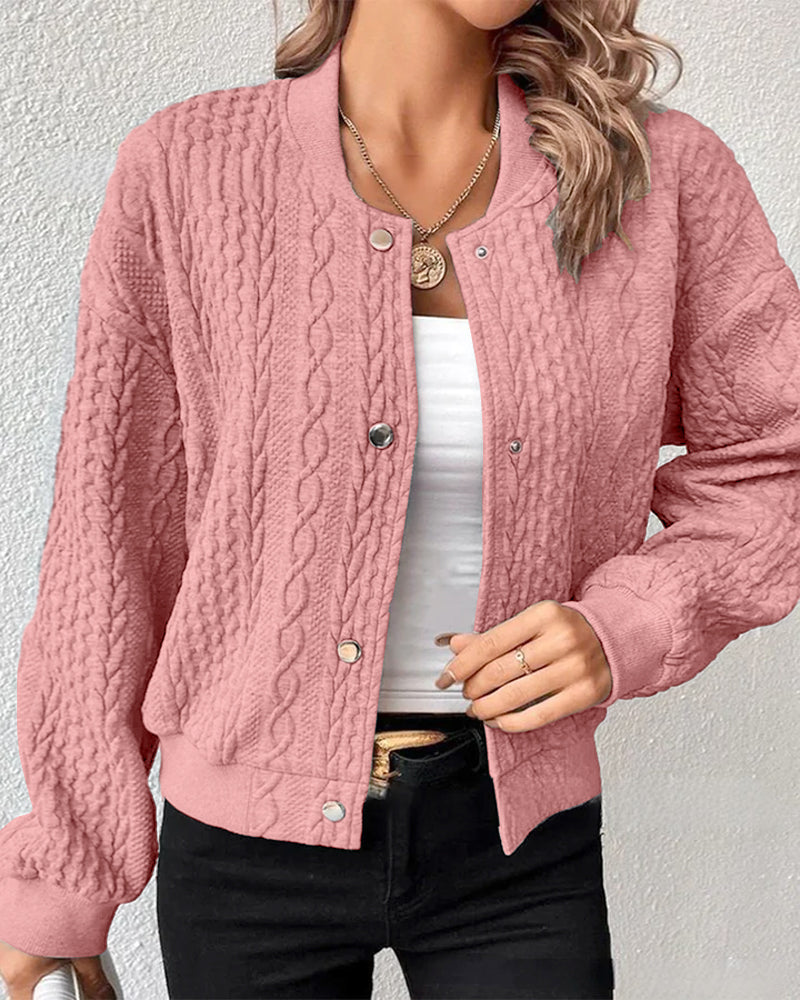 Cardigan Élégant En Tissu Texturé