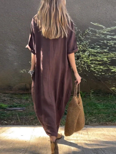 Robe Bohémienne En Coton Et En Lin