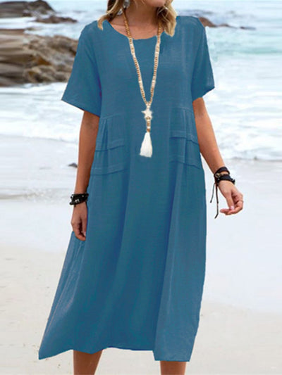Robe Légère Ample À Encolure Ronde