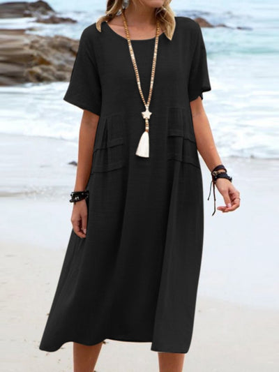Robe Légère Ample À Encolure Ronde