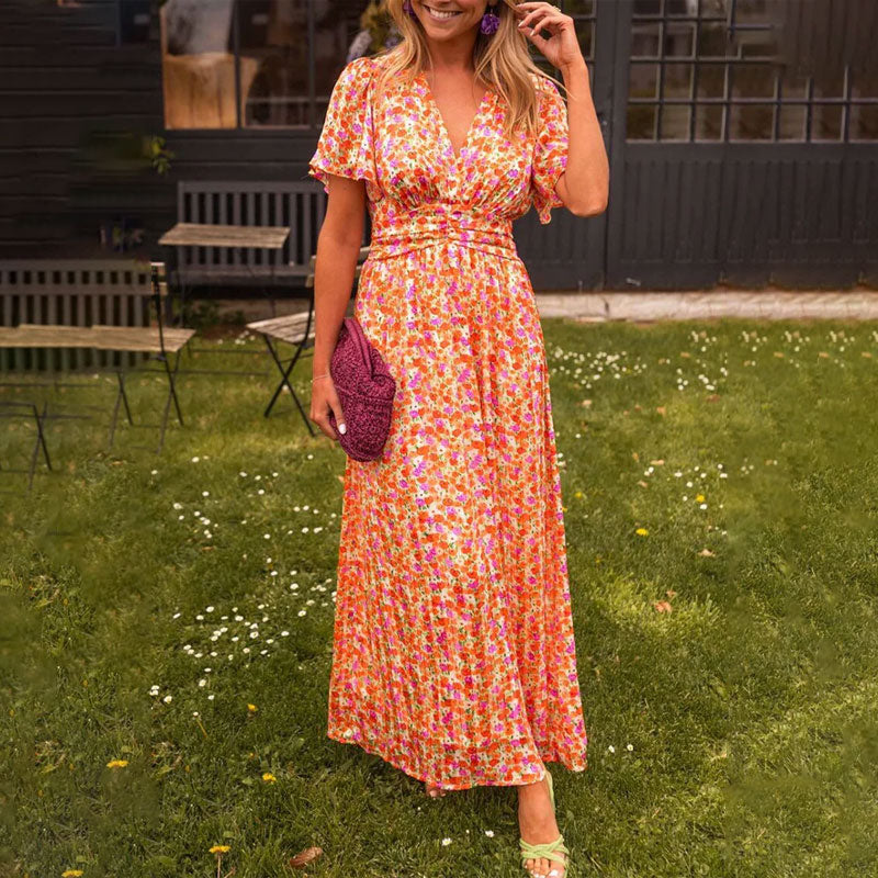 Robe Orée Classique À Col En V