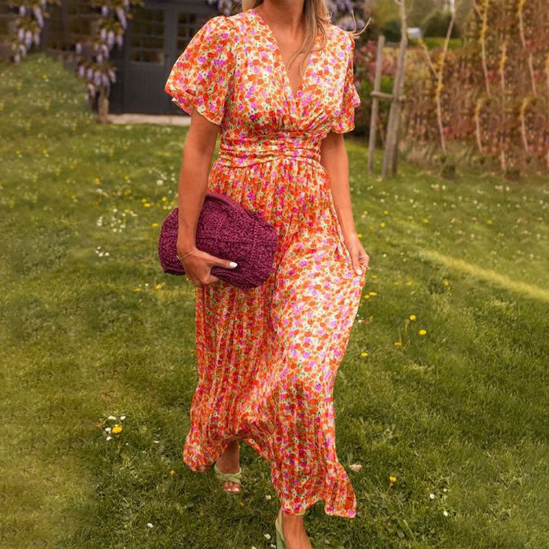Robe Orée Classique À Col En V