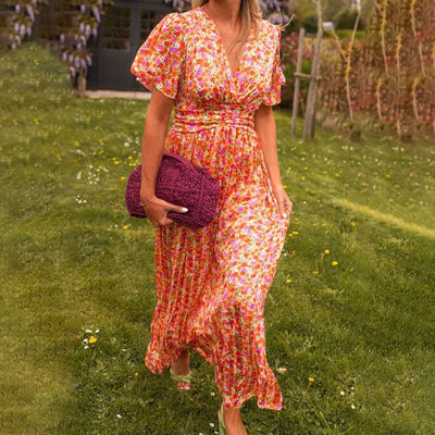 Robe Orée Classique À Col En V
