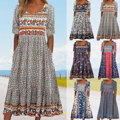 Robe Bohème Élégante En Coton Doux