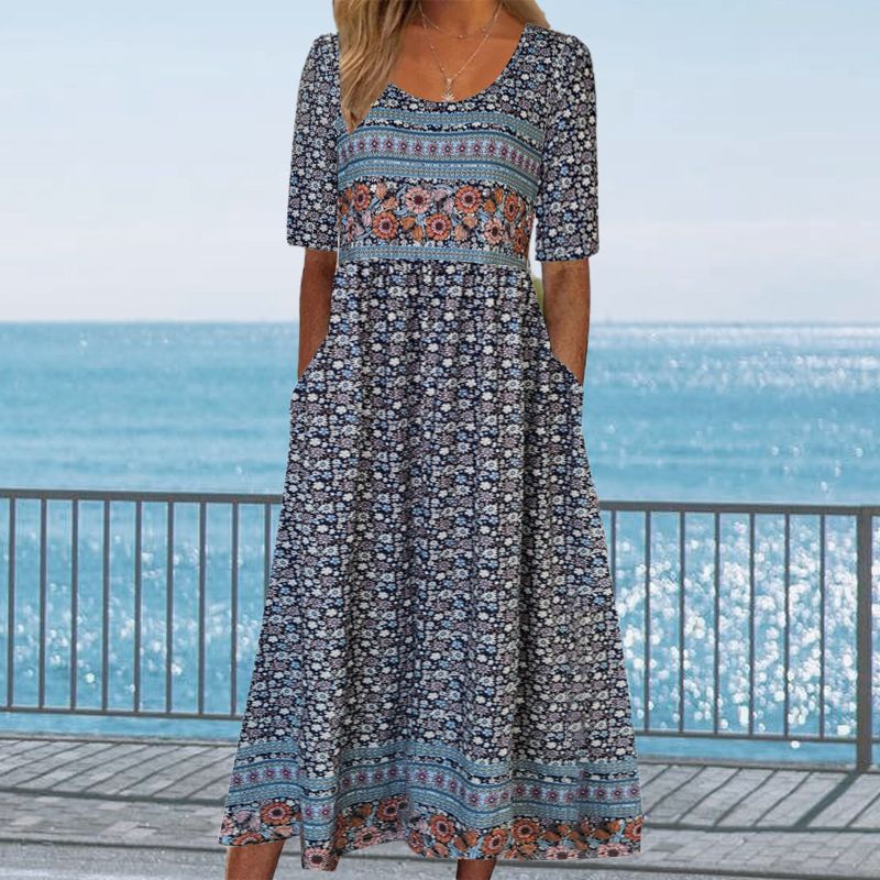 Robe Bohème Élégante En Coton Doux