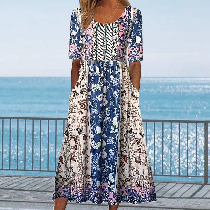 Robe Bohème Élégante En Coton Doux