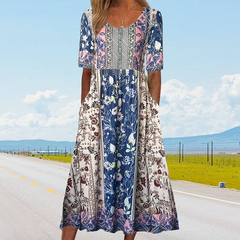 Robe Bohème Élégante En Coton Doux