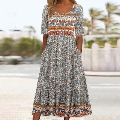 Robe Bohème Élégante En Coton Doux