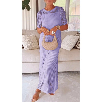 Robe Longue Découpée + Robe Intérieure Offerte