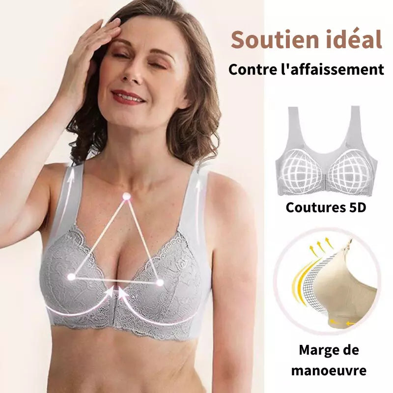 Soutien-gorge Sans Fil Surdimensionné 3 Pcs Pour Femme Avec Bouton Avant Rehausseur Soutien-gorge Sans Fil Surdimensionné 3 Pcs Pour Femme Avec Bouton Avant Rehausseur